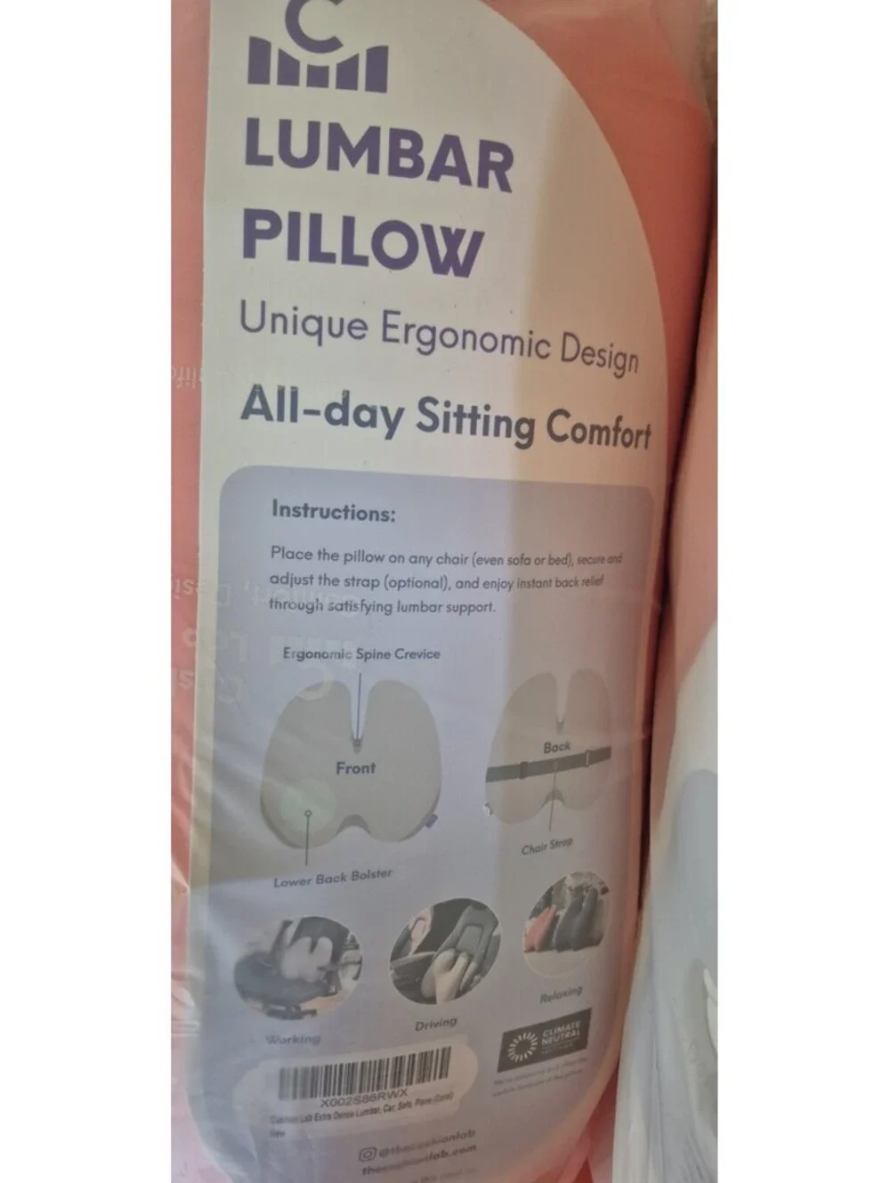 CUSHION LAB Ultimate Sitting Comfort Bundle - Open Box - Coral - Size Large Seat